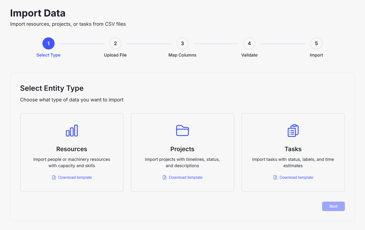 Planroll has easy data import
